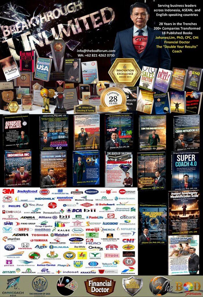 Dr.Johanes Lim, financial doctor, fractional ceo, contingency coaching no result no pay, double sales, double profit