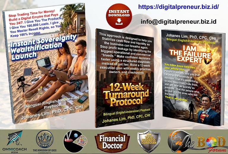 playbook Dr Johanes Lim, business turnaround expert, digitalpreneur, business diagnostic