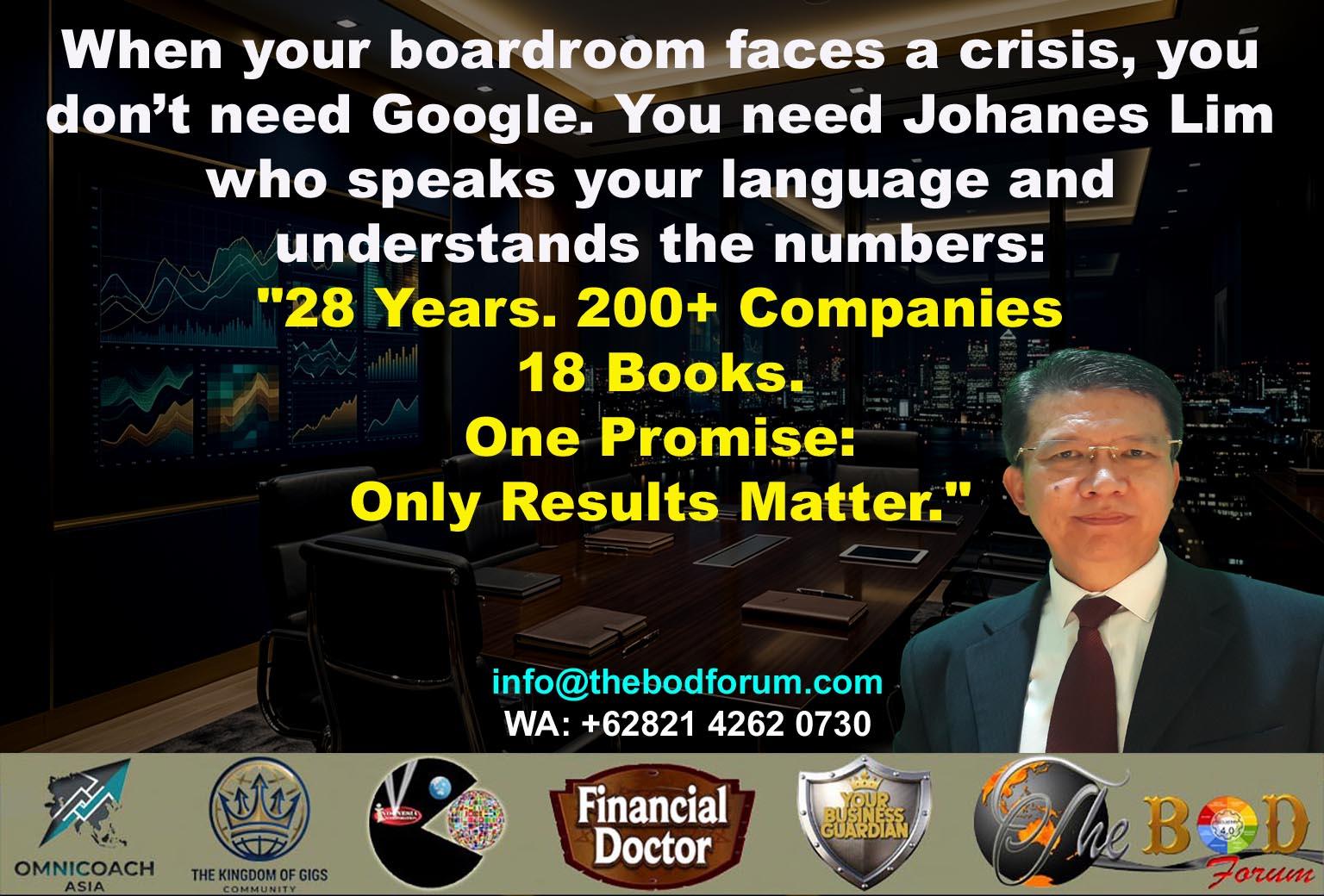 bod, c-level, ceo, executive coaching, dr johanes lim, fractional CEO