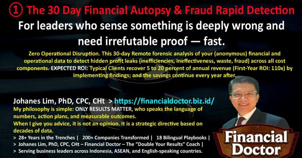 Financial Recovery, Cashflow problem, profit leak diagnosis, family business succession, mengatasi kerugian bisnis, mengatasi kesulitan keuangan, business turnaround expert