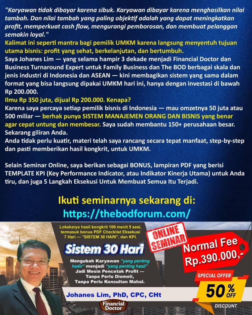 #meningkatkanhasilbisnis #meningkatkanprofitbisnis #seminaronline #KPImeritokratis #seminarUMKM #meningkatkanproduktivitaskaryawan